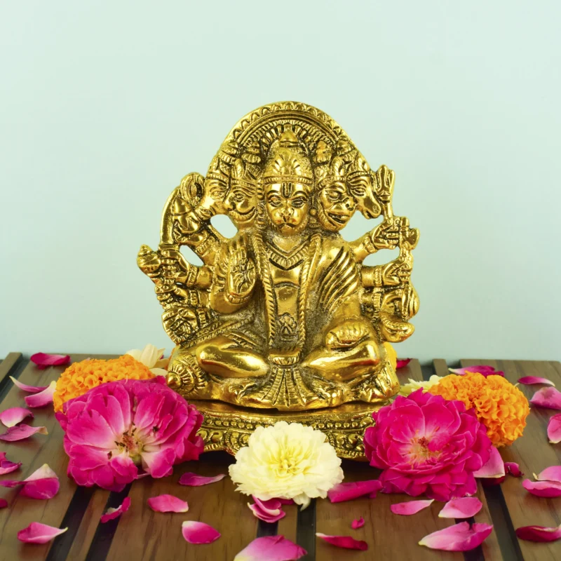 Panchmukhi hanuman ji metal statue