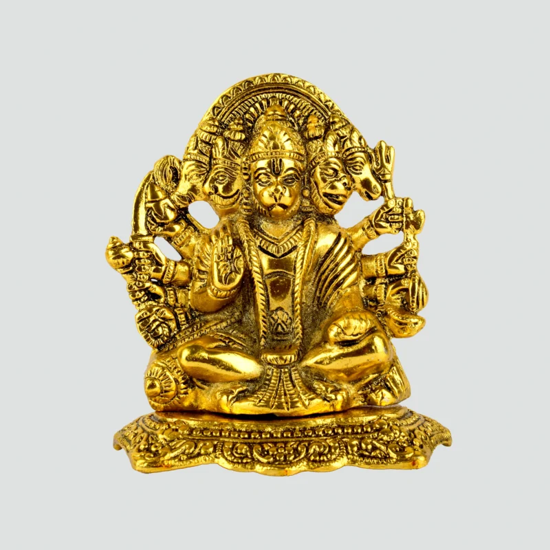 Panchmukhi hanuman ji metal statue handicraft