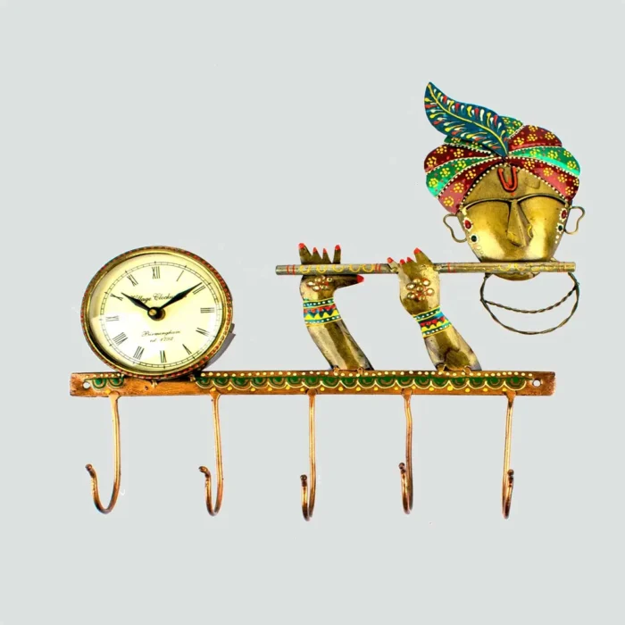 Krishnaji with clock for wall hanging handmade