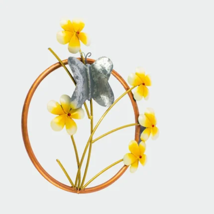 metal ring flower wall decor