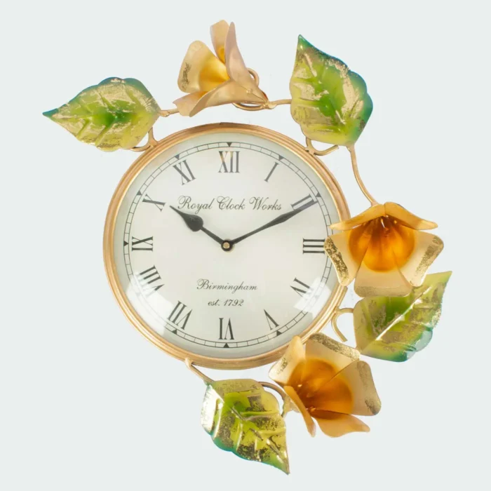 handmade metal flower wall decor watch