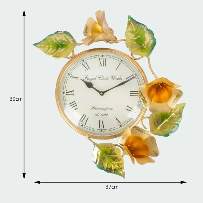 handmade metal flower wall decor watch