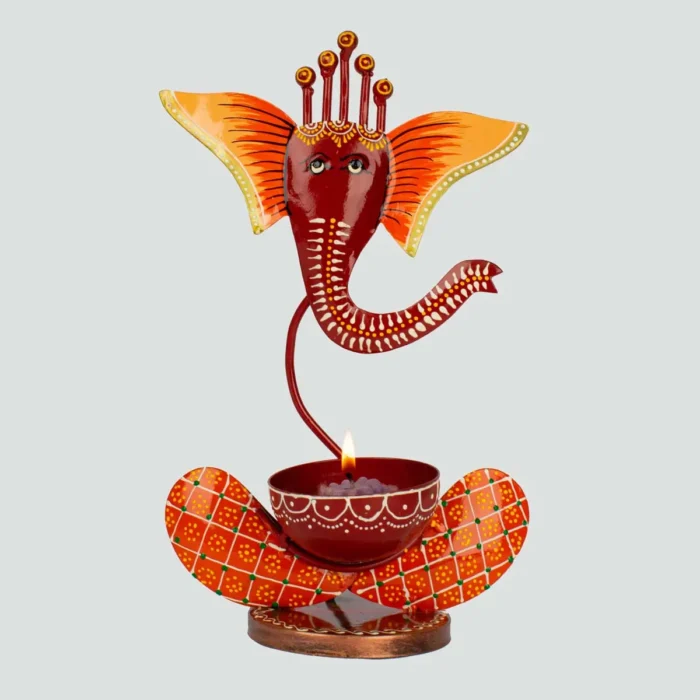 Ganesh ji in sitting positon handmade candle /diya stand