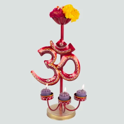 handmade OM symbol candle / diya stand for diwali decoration