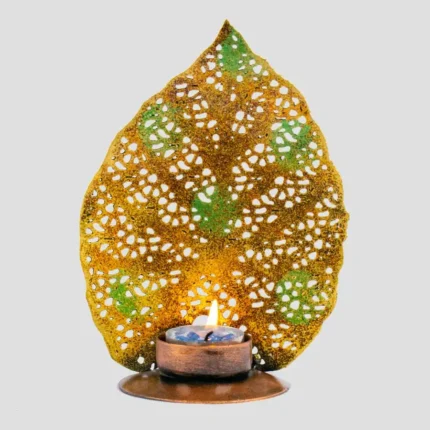 ARK Decorative Leaf Candle / Diya Stand Handmade