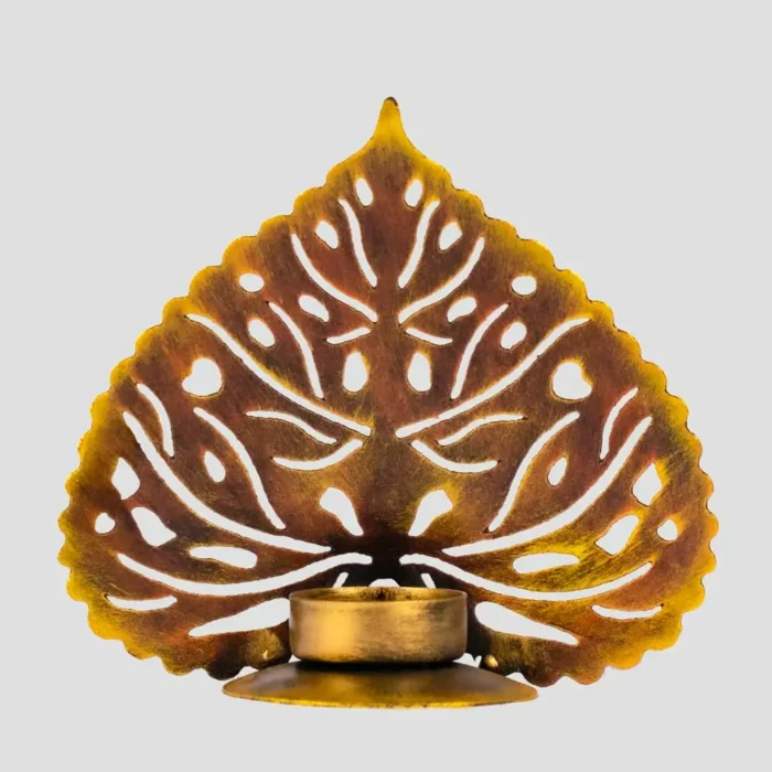 ARK Decorative Leaf Candle / Diya Stand Handmade