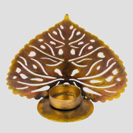 ARK Decorative Leaf Candle / Diya Stand Handmade