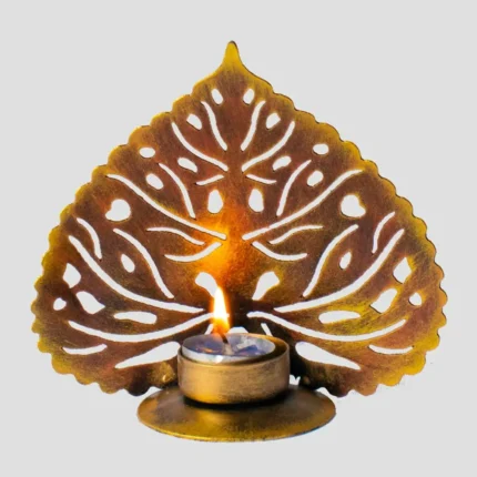 ARK Decorative Leaf Candle / Diya Stand Handmade