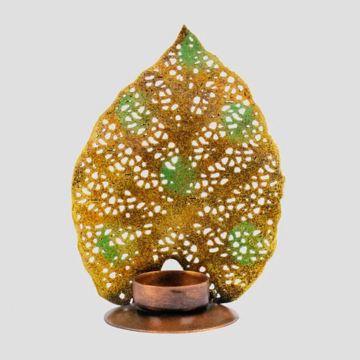 ARK Decorative Leaf Candle / Diya Stand Handmade