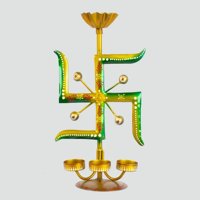 handmade swastik symbol candle / diya stand for diwali decoration