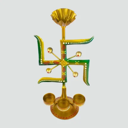 handmade swastik symbol candle / diya stand for diwali decoration