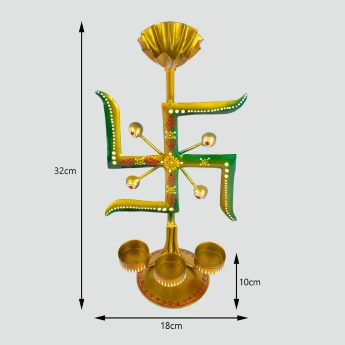 handmade swastik symbol candle / diya stand for diwali decoration