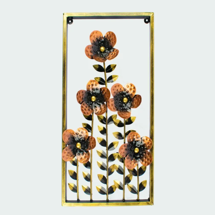 Metal handmade floral frame for wall decoration