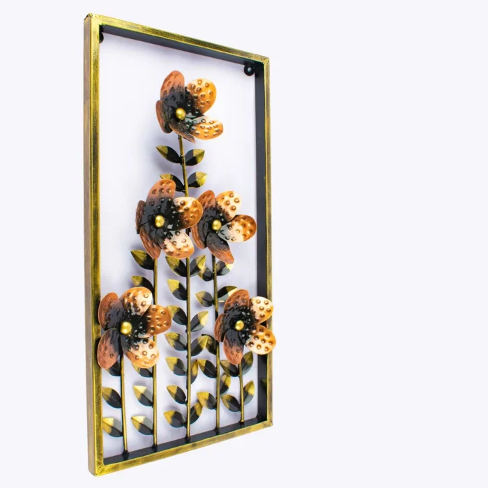 Metal handmade floral frame for wall decoration