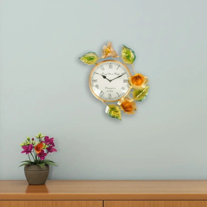 handmade metal flower wall decor watch