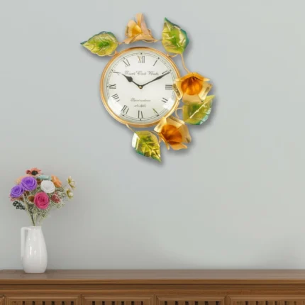 handmade metal flower wall decor watch