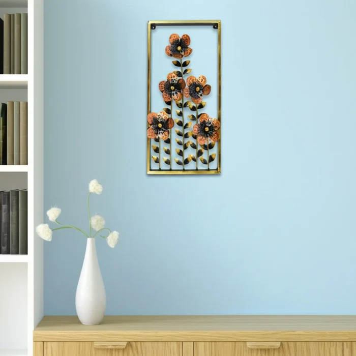 Metal handmade floral frame for wall decoration