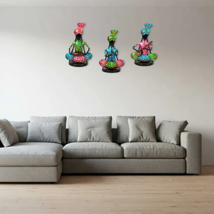 ARK Handcrafted metal wall mounted musician trio set