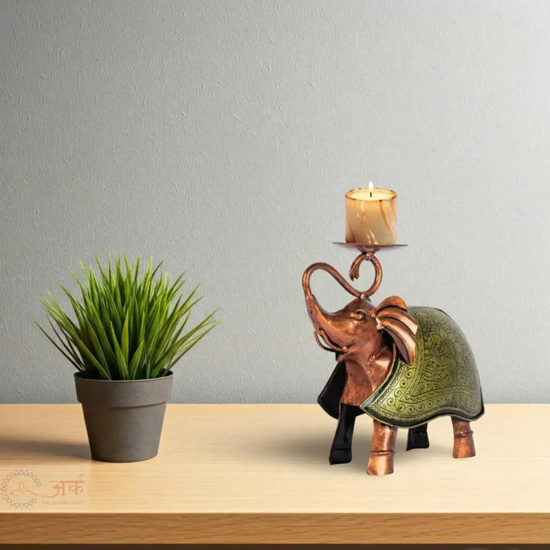 Handcrafted ARK Royal Metal elephant Candle Stand