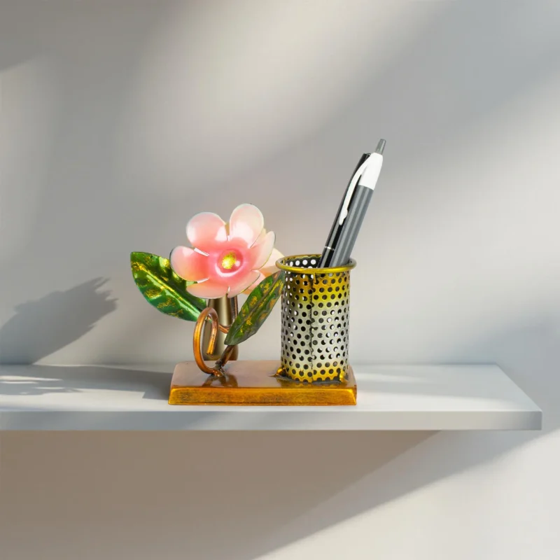 ARK Handcrafted Metal Flower Pen holder for office table